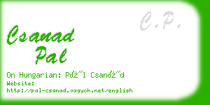 csanad pal business card
